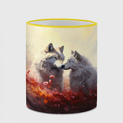 Кружка 3D Волчья верность, цвет: 3D-желтый кант — фото 2