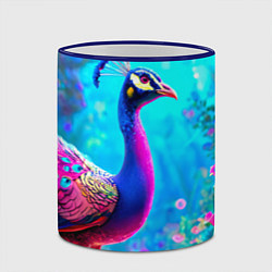 Кружка 3D Яркий павлин, цвет: 3D-синий кант — фото 2