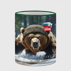 Кружка 3D Медведь страж границ, цвет: 3D-зеленый кант — фото 2