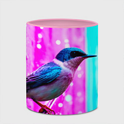 Кружка 3D Ласточка на фиолетовой стене, цвет: 3D-белый + розовый — фото 2