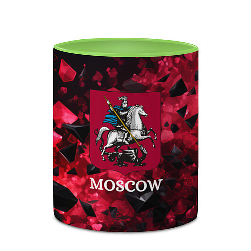 Кружка цветная Московский герб / 3D-Белый + светло-зеленый – фото 2