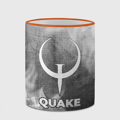 Кружка цветная Quake - grey gradient / 3D-Оранжевый кант – фото 2