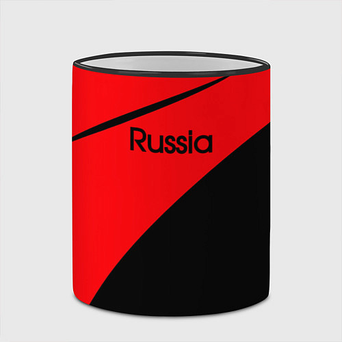 Кружка цветная Russia красно-чёрный / 3D-Черный кант – фото 2