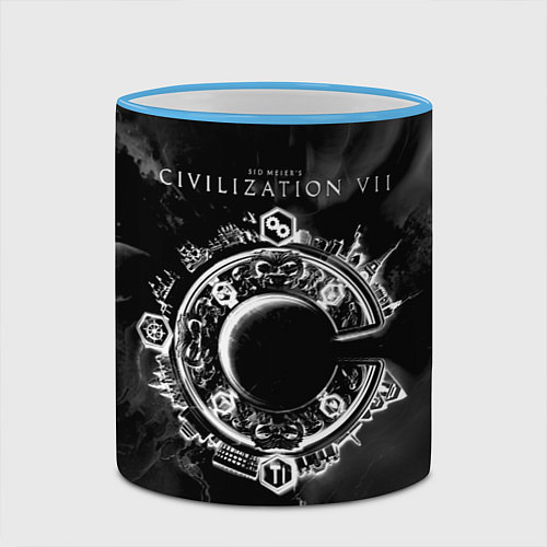 Кружка цветная Civilization VII / 3D-Небесно-голубой кант – фото 2
