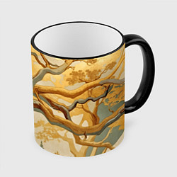 Кружка 3D Дерево в японском стиле, цвет: 3D-черный кант