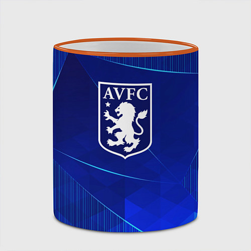 Кружка цветная Aston Villa blue poly / 3D-Оранжевый кант – фото 2