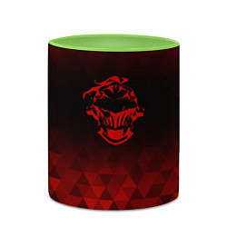 Кружка 3D Goblin Slayer red poly, цвет: 3D-белый + светло-зеленый — фото 2