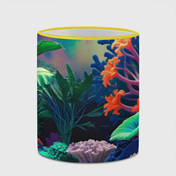 Кружка 3D Морское дно с кораллами, цвет: 3D-желтый кант — фото 2