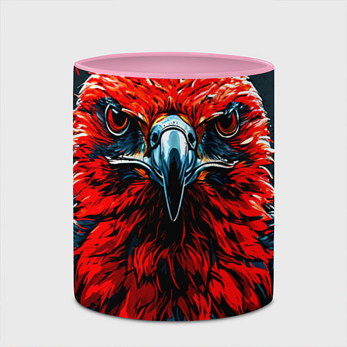 Кружка цветная Атланта Хокс красный орел / 3D-Белый + розовый – фото 2