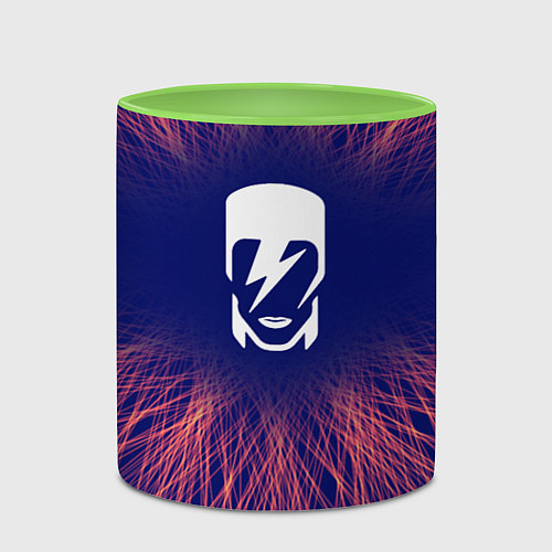 Кружка цветная David Bowie red energy / 3D-Белый + светло-зеленый – фото 2