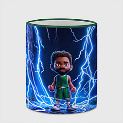 Кружка 3D Браун Джейлен в разрядах молний, цвет: 3D-зеленый кант — фото 2