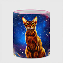 Кружка 3D Абиссинская кошка в космосе, цвет: 3D-розовый кант — фото 2