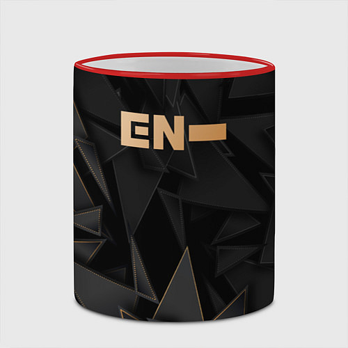 Кружка цветная Enhypen golden poly / 3D-Красный кант – фото 2