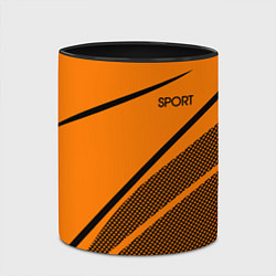 Кружка 3D Sport оранжевый с чёрным точечный, цвет: 3D-белый + черный — фото 2