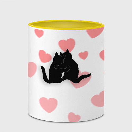 Кружка цветная Любовные объятия / 3D-Белый + желтый – фото 2