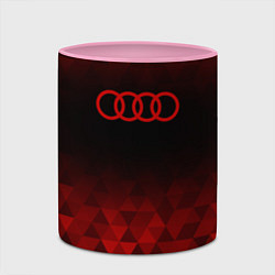 Кружка 3D Audi red poly, цвет: 3D-белый + розовый — фото 2