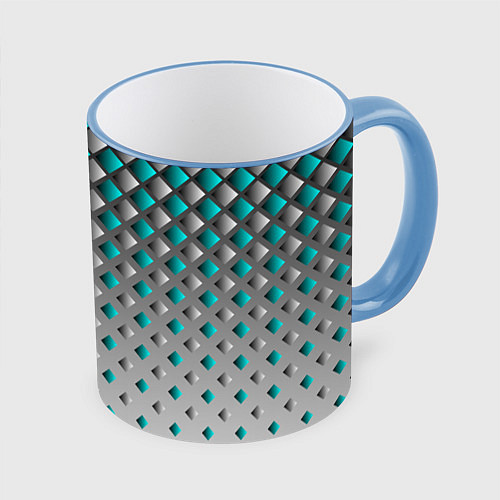 Кружка цветная Фигурный каскад / 3D-Небесно-голубой кант – фото 1
