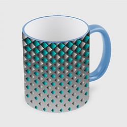 Кружка 3D Фигурный каскад, цвет: 3D-небесно-голубой кант