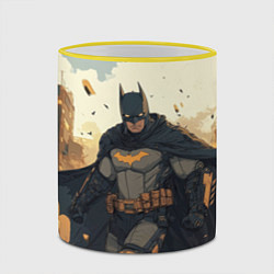 Кружка 3D Бэтмен и разрушенный город, цвет: 3D-желтый кант — фото 2