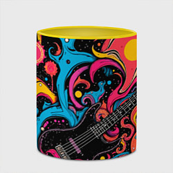 Кружка 3D Psychedelic abstract guitar, цвет: 3D-белый + желтый — фото 2