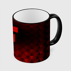 Кружка 3D Minecraft red poly, цвет: 3D-черный кант