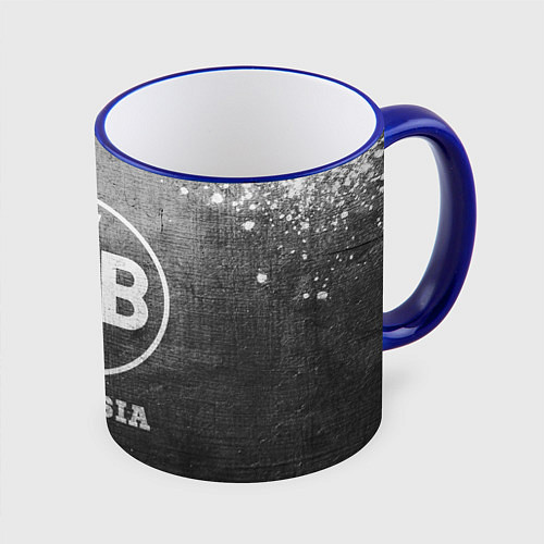 Кружка цветная Borussia - grey gradient / 3D-Синий кант – фото 1