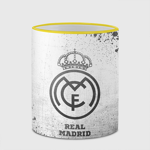 Кружка цветная Real Madrid - white gradient / 3D-Желтый кант – фото 2