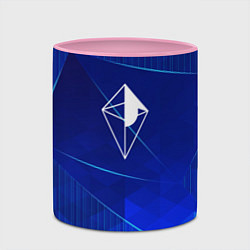 Кружка 3D No Mans Sky blue poly, цвет: 3D-белый + розовый — фото 2