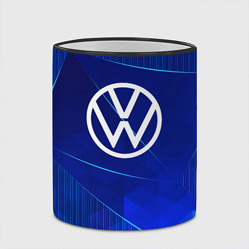 Кружка цветная Volkswagen blue poly / 3D-Черный кант – фото 2