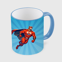 Кружка 3D Настоящий super герой, цвет: 3D-небесно-голубой кант