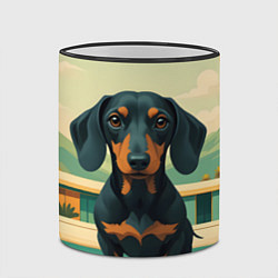Кружка 3D Такса и лето, цвет: 3D-черный кант — фото 2