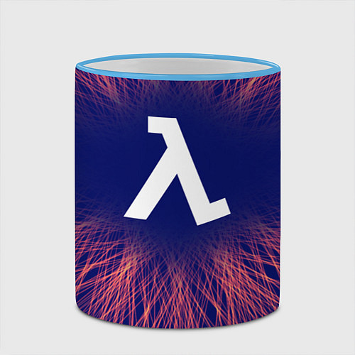 Кружка цветная Half-Life red energy / 3D-Небесно-голубой кант – фото 2