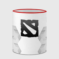 Кружка 3D Dota white poly, цвет: 3D-красный кант — фото 2