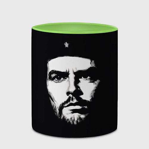 Кружка цветная Че Гевара тёмный фон / 3D-Белый + светло-зеленый – фото 2