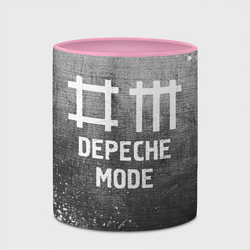 Кружка цветная Depeche Mode - grey gradient / 3D-Белый + розовый – фото 2