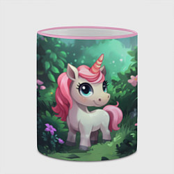 Кружка 3D Единорожка с розовой гривой, цвет: 3D-розовый кант — фото 2