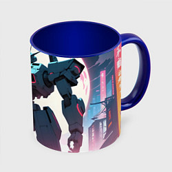 Кружка 3D Аниме и роботы, цвет: 3D-белый + синий