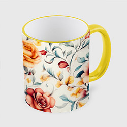 Кружка 3D Паттерн с переплетением цветов, цвет: 3D-желтый кант