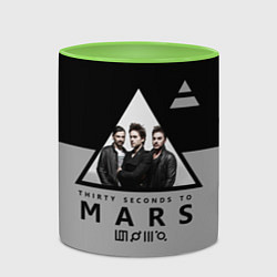 Кружка 3D 30 Seconds to Mars - poster, цвет: 3D-белый + светло-зеленый — фото 2