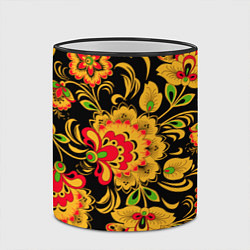 Кружка 3D Хохлома - роспись, цвет: 3D-черный кант — фото 2