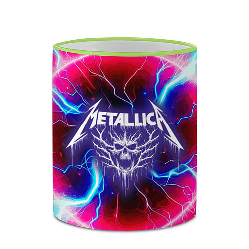 Кружка цветная Metallica - neon glow / 3D-Светло-зеленый кант – фото 2