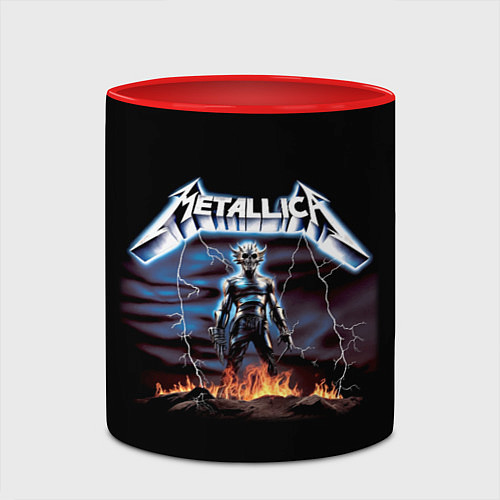 Кружка цветная Metallica - neon fantasy / 3D-Белый + красный – фото 2