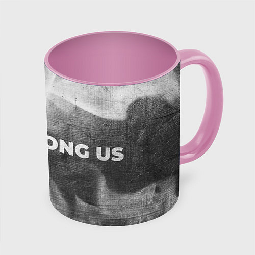 Кружка цветная Among Us - grey gradient по-горизонтали / 3D-Белый + розовый – фото 1