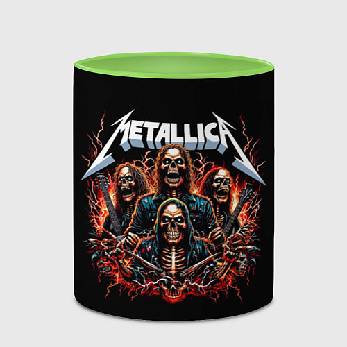 Кружка цветная Metallica forever - thrash metal / 3D-Белый + светло-зеленый – фото 2