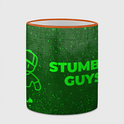 Кружка 3D Stumble Guys - green gradient по-горизонтали, цвет: 3D-оранжевый кант — фото 2
