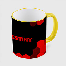 Кружка 3D Destiny - red gradient по-горизонтали, цвет: 3D-желтый кант