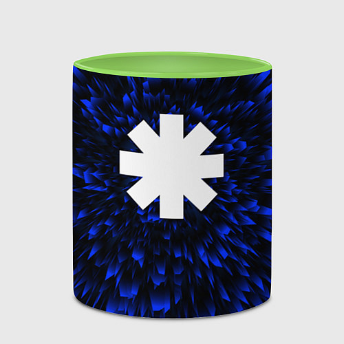 Кружка цветная Red Hot Chili Peppers blue energy / 3D-Белый + светло-зеленый – фото 2