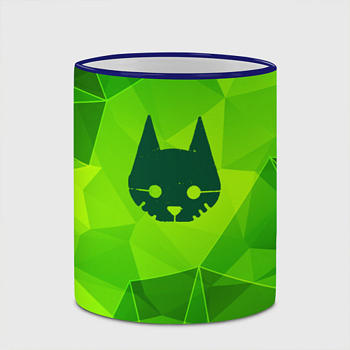 Кружка цветная Stray green poly / 3D-Синий кант – фото 2