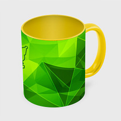 Кружка 3D Kuromi green poly, цвет: 3D-белый + желтый