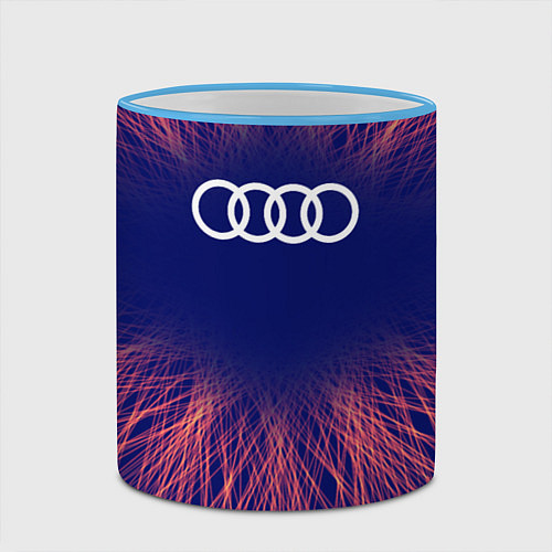 Кружка цветная Audi red energy / 3D-Небесно-голубой кант – фото 2